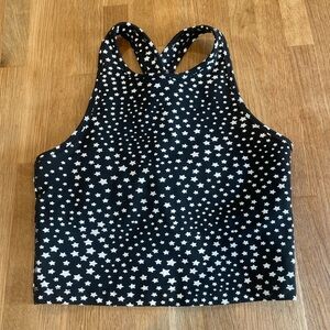 Beyond Yoga Black and White Star Crop Top